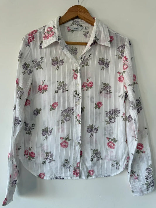 Next Floral 100% Cotton Blouse Shirt, preloved