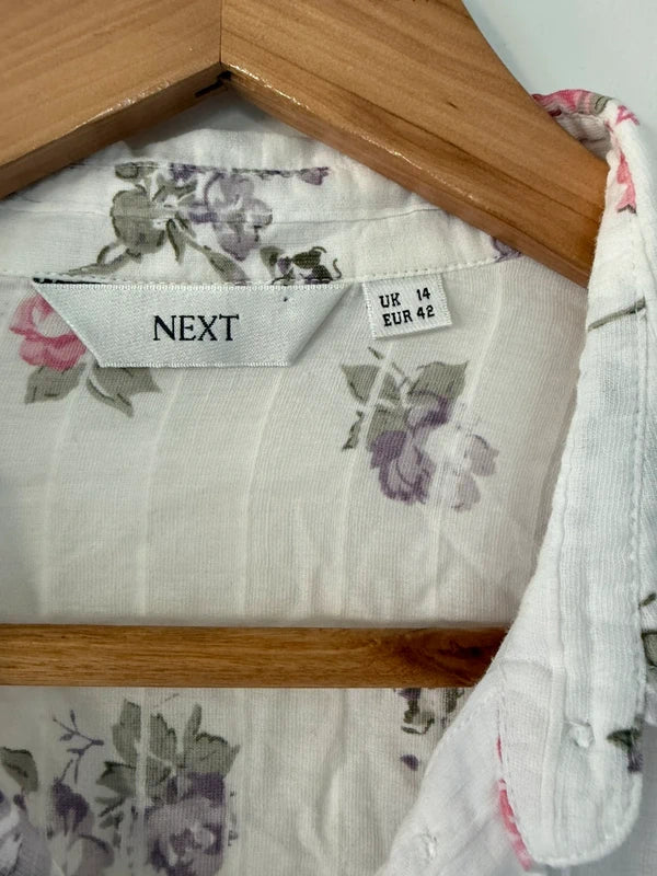 Next Floral 100% Cotton Blouse Shirt, photo 4 of 5