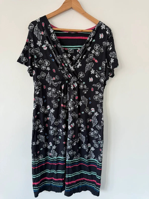 Per Una Navy Blue Sea Patterned Dress, photo 2 of 5