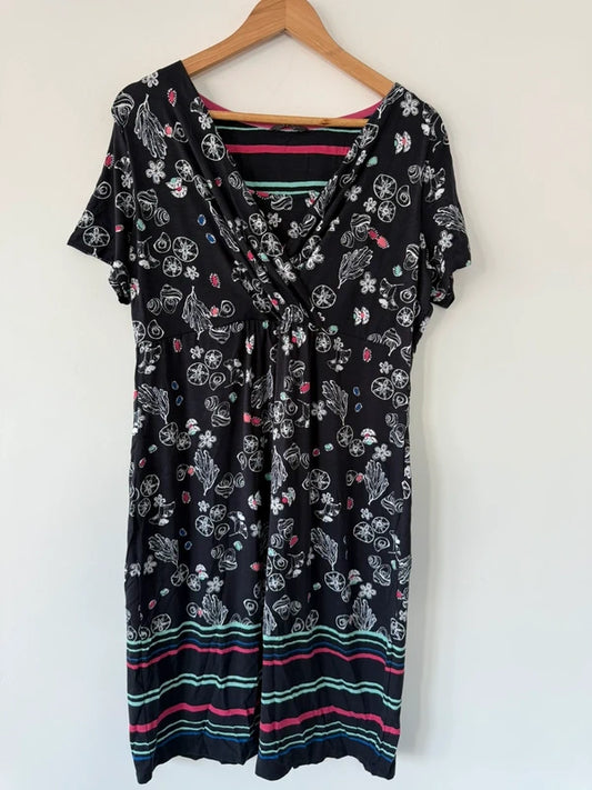 Per Una Navy Blue Sea Patterned Dress, photo 2 of 5