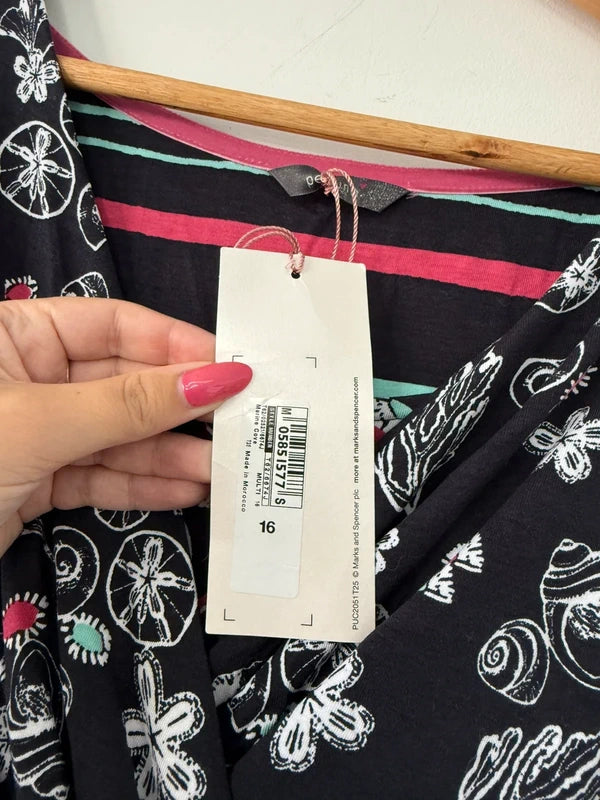 Per Una Navy Blue Sea Patterned Dress, photo 4 of 5