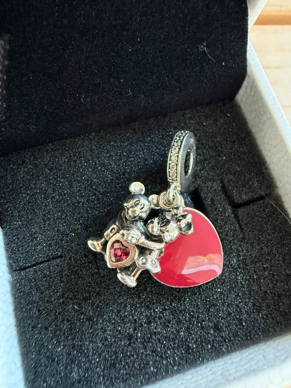 Pandora Minnie and Mickey Mouse Heart Charm, photo 2 of 3