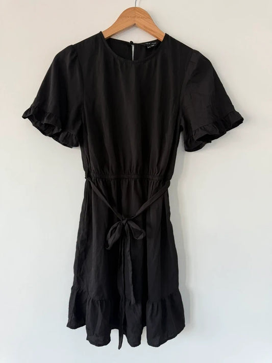 New Look Black Smock Tie Up Dress, photo 2 of 3