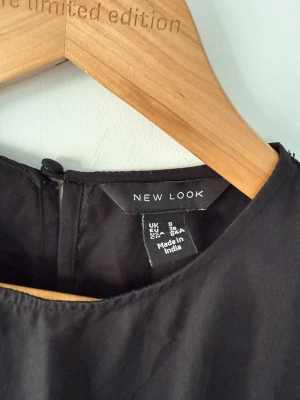 New Look Black Smock Tie Up Dress, photo 3 of 3