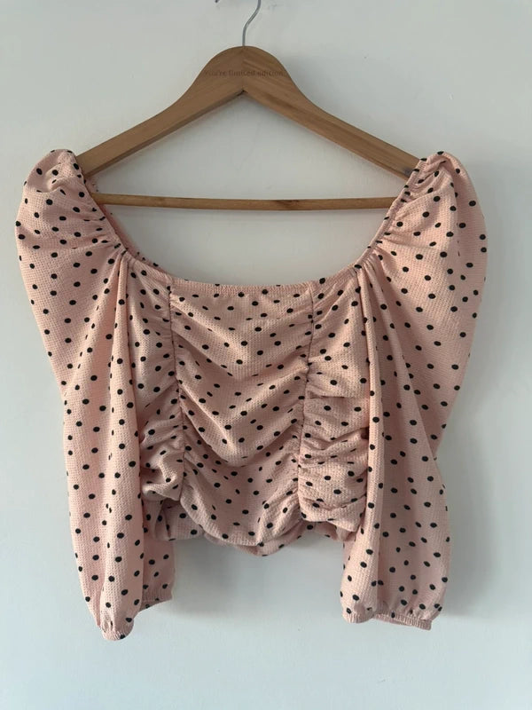 Miss Selfridge Pink Polka Dot Top, photo 2 of 3