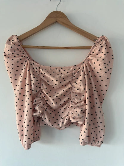 Miss Selfridge Pink Polka Dot Top, photo 2 of 3