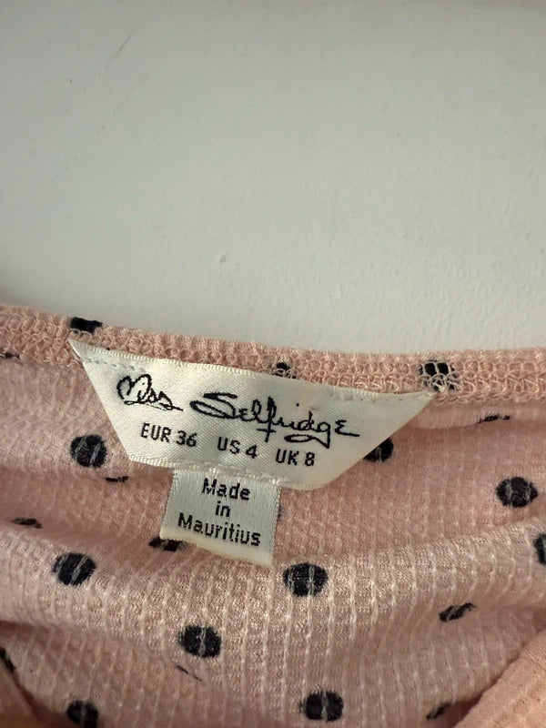 Miss Selfridge Pink Polka Dot Top, photo 3 of 3
