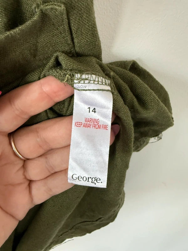 George Green Khaki Linen Style Dress, photo 2 of 3