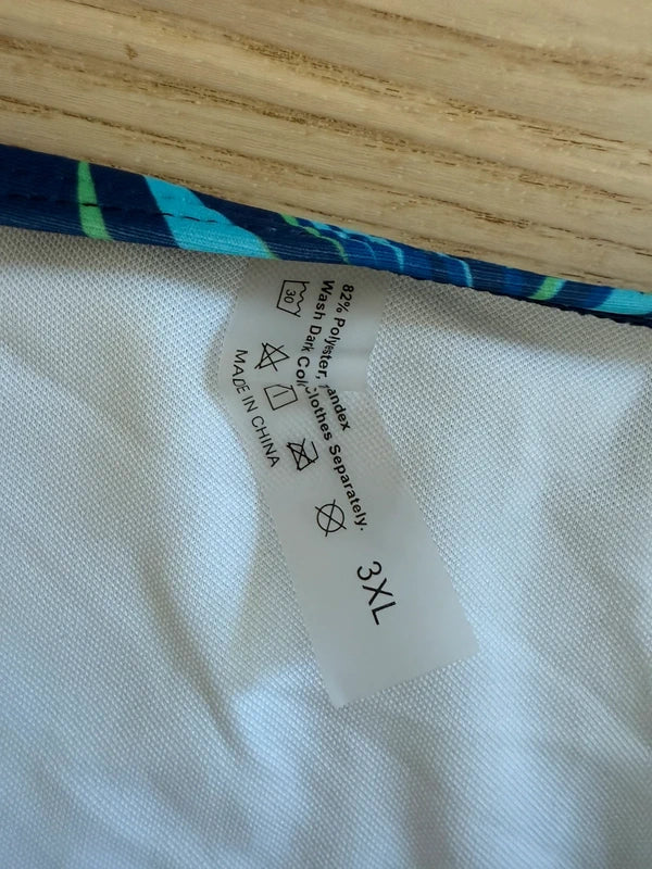 Shein Bikini Green and Navy Blue Print, photo 3 of 4
