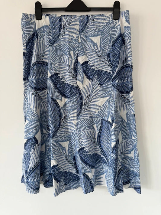 Isle Blue Patterned Linen Style Skirt, photo 2 of 4