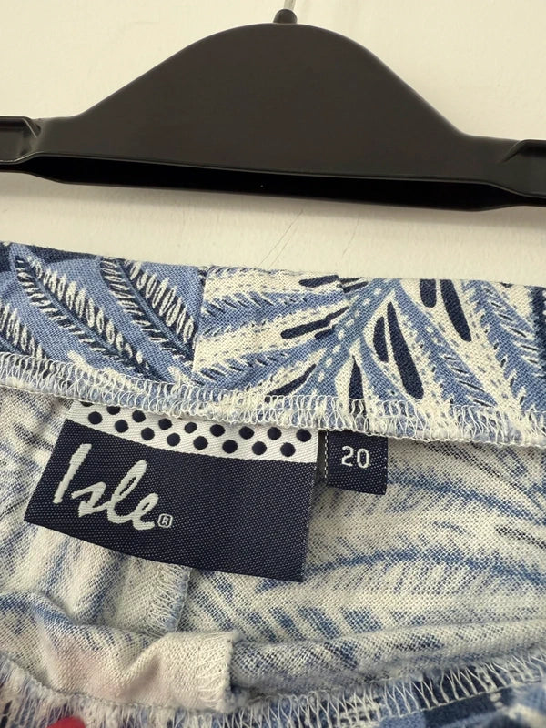 Isle Blue Patterned Linen Style Skirt, photo 3 of 4