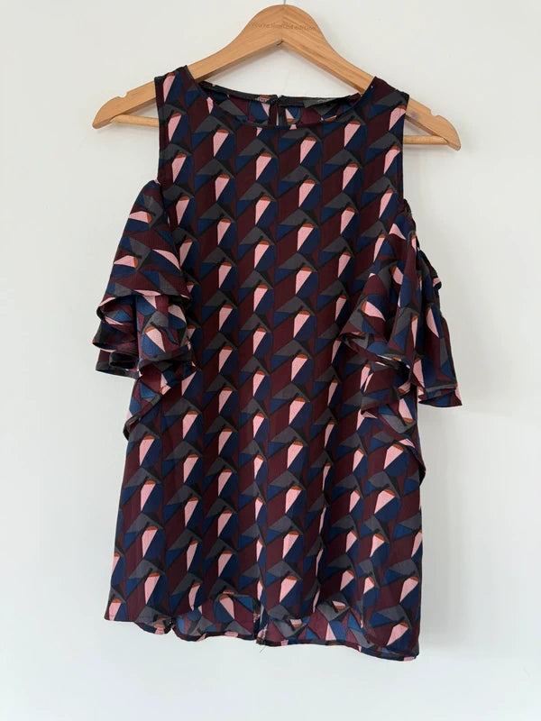 AX Paris Burgundy Patterned  Top, preloved