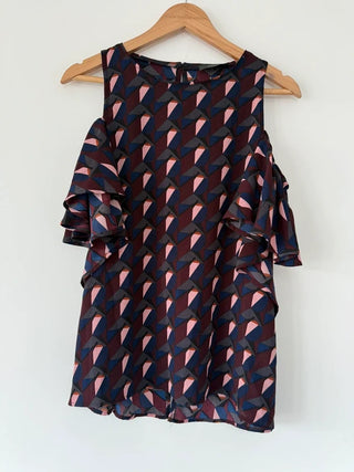 AX Paris Burgundy Patterned  Top, preloved