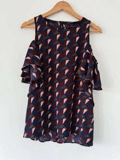 AX Paris Burgundy Patterned  Top, preloved