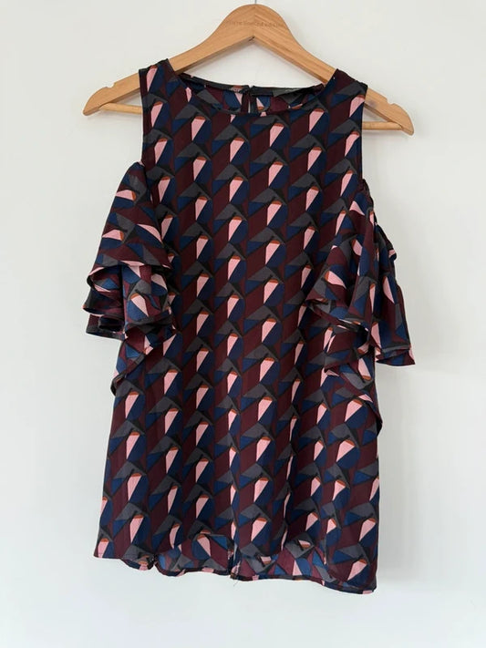 AX Paris Burgundy Patterned  Top, preloved