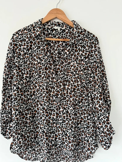 Next Leopard Print Brown and White Shirt, photo 2 of 5