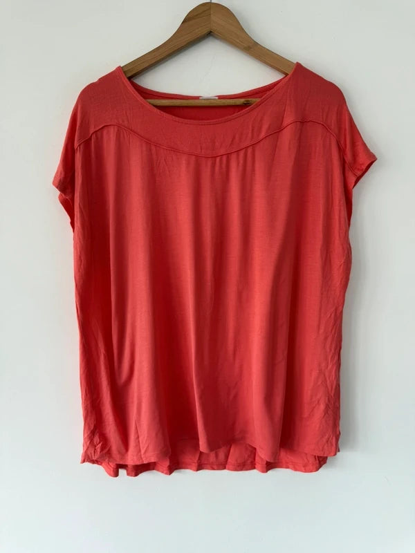 Damart Coral Orange T Shirt, preloved