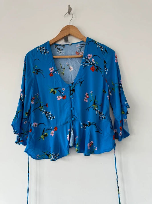 Primark Blue Peplum Top, preloved