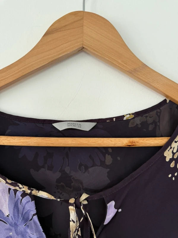 M&S Floral Purple Blouse, photo 4 of 5