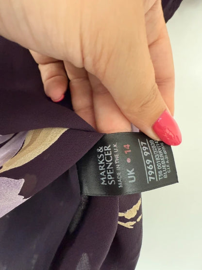 M&S Floral Purple Blouse, photo 5 of 5