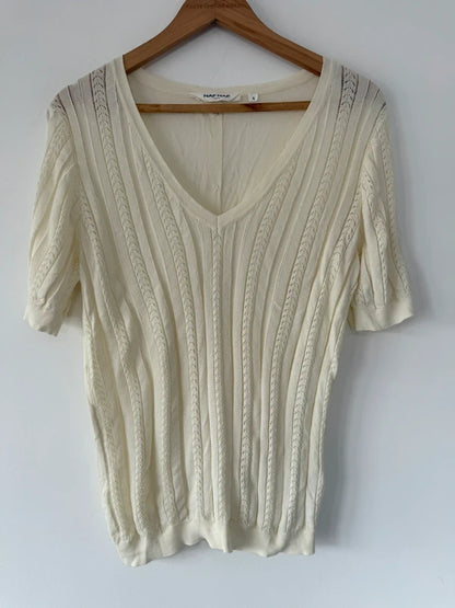 Naf Naf Paris Cream Knitted Style Top, photo 2 of 5