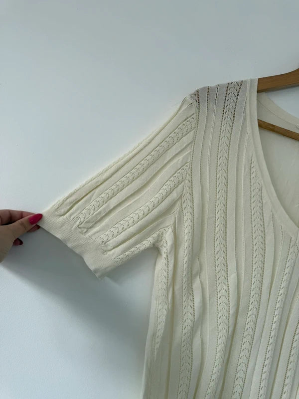 Naf Naf Paris Cream Knitted Style Top, photo 3 of 5