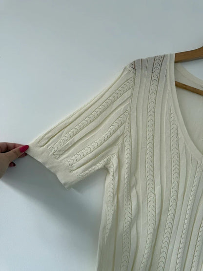 Naf Naf Paris Cream Knitted Style Top, photo 3 of 5
