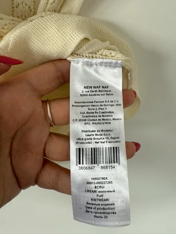 Naf Naf Paris Cream Knitted Style Top, photo 4 of 5
