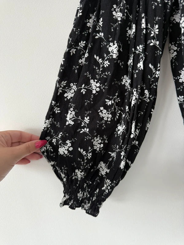 M&S Per Una Black and White Floral Blouse, photo 3 of 5