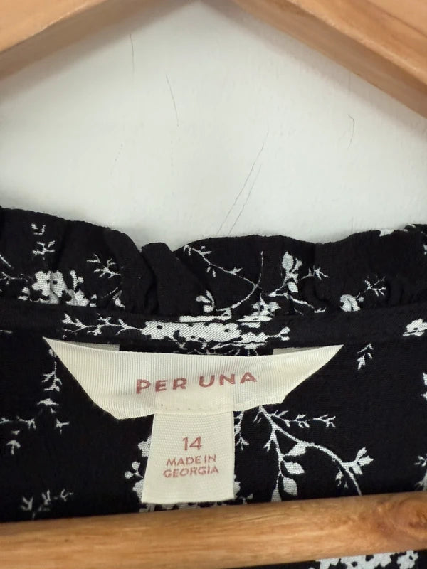 M&S Per Una Black and White Floral Blouse, photo 4 of 5