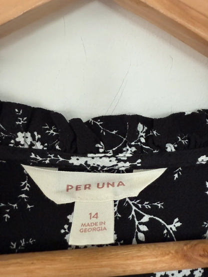 M&S Per Una Black and White Floral Blouse, photo 4 of 5
