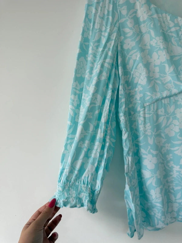Hobbs Blue Floral Button Blouse, photo 3 of 5