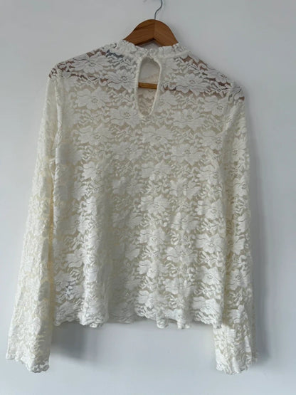 Next Cream Lace Long Sleeved Top, photo 5 of 5