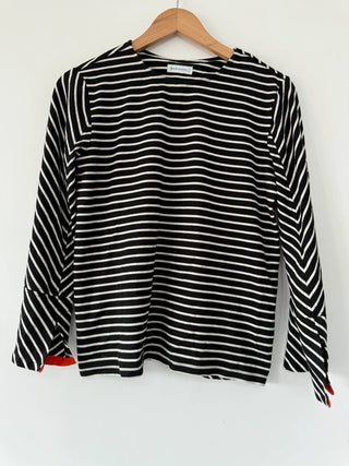 Warehouse Black Striped Jumper, preloved