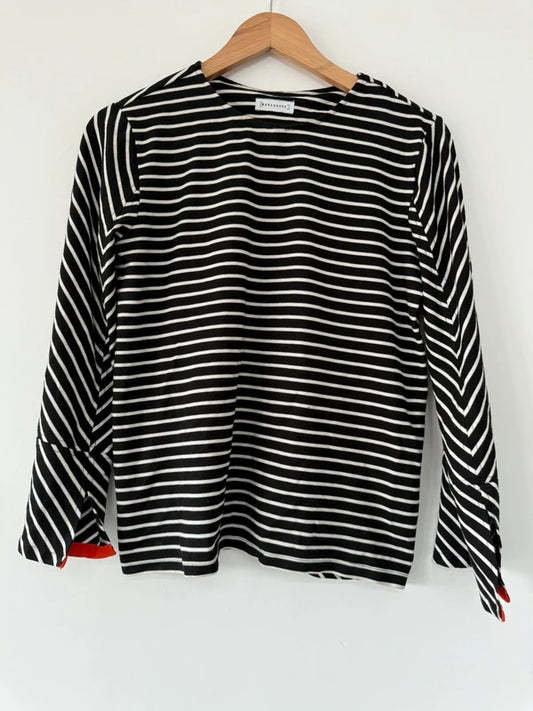 Warehouse Black Striped Jumper, preloved