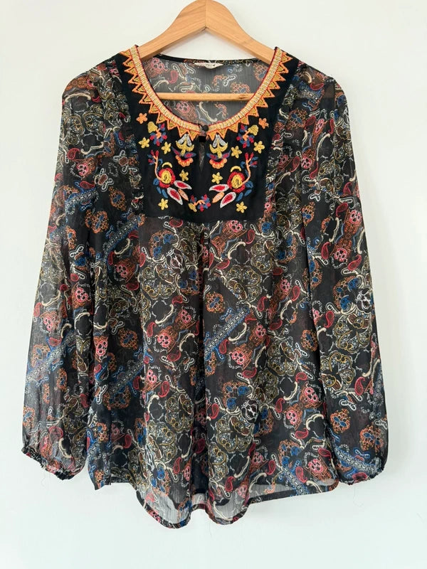 M&CO Aztec Style Patterned Blouse, preloved