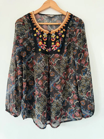M&CO Aztec Style Patterned Blouse, preloved