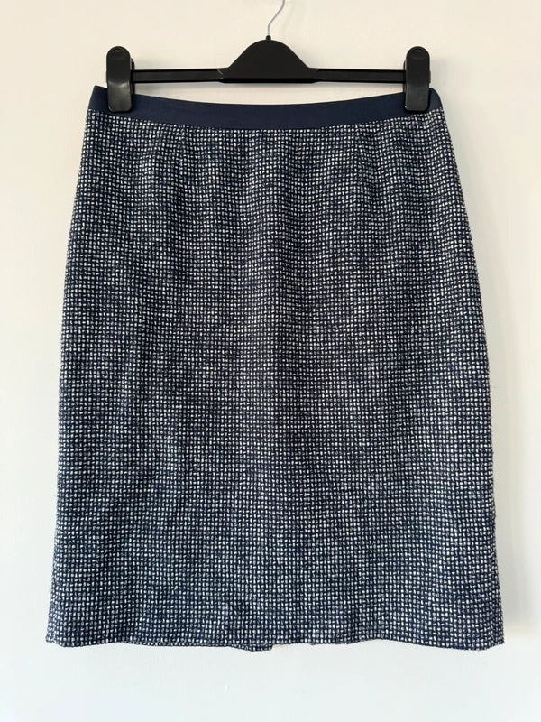 Boden Navy Patterned Skirt Size 12 Regular, preloved
