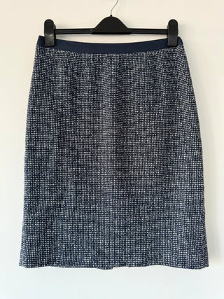 Boden Navy Patterned Skirt Size 12 Regular, preloved