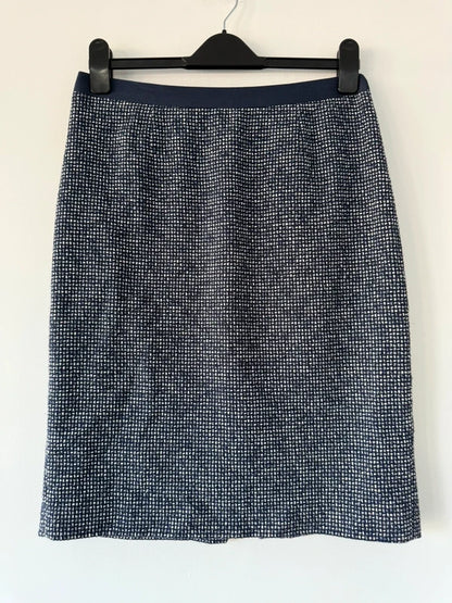Boden Navy Patterned Skirt Size 12 Regular, preloved