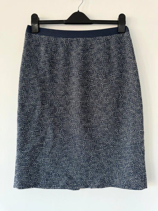 Boden Navy Patterned Skirt Size 12 Regular, preloved
