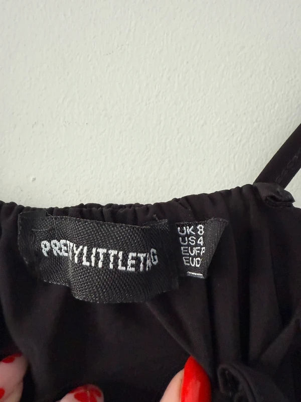 Pretty Little Thing Black Tie Up Body Suit, photo 4 of 4