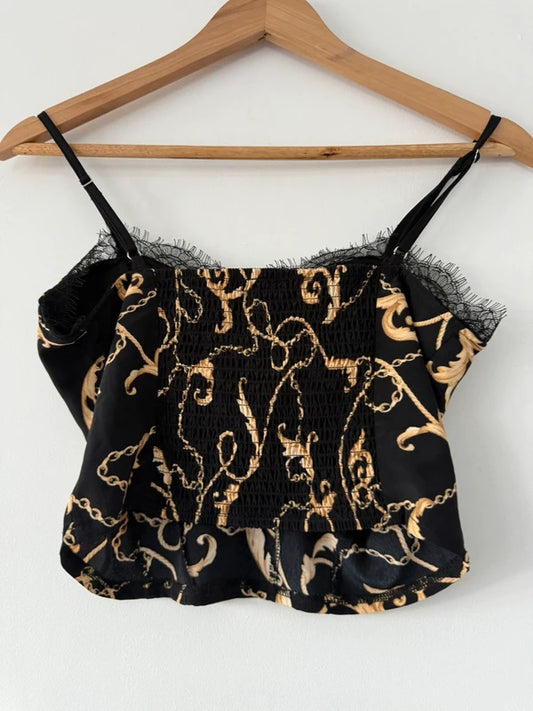 New Look Black and Gold Strappy Top, photo 2 of 3