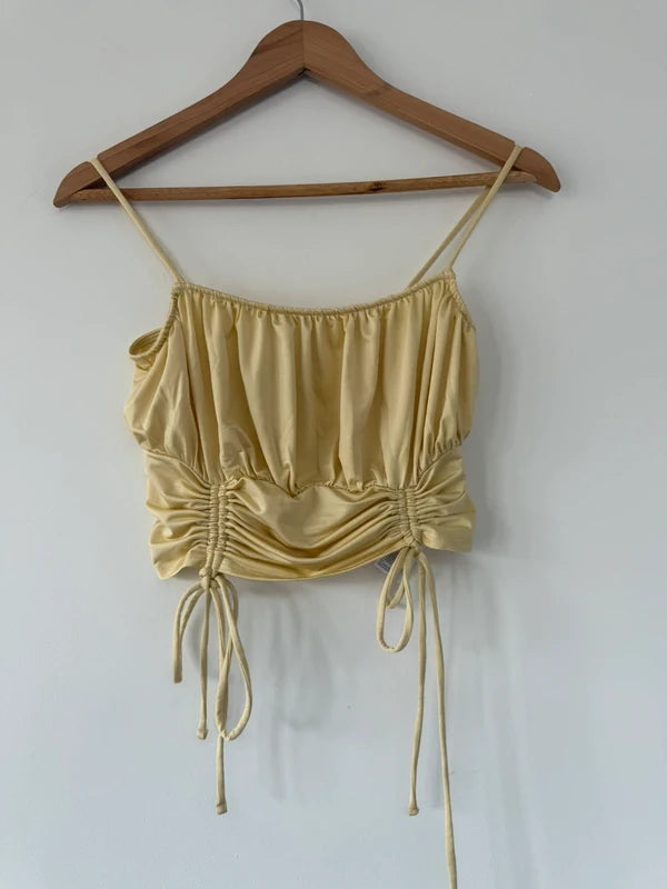 Urban Outfitters Yellow Silky Style Crop Top, preloved