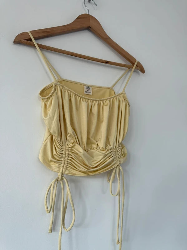 Urban Outfitters Yellow Silky Style Crop Top, photo 4 of 4