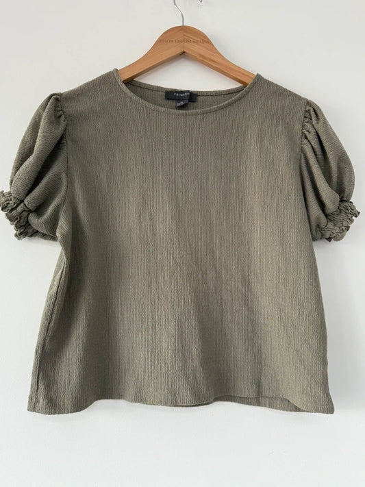 Primark Khaki Green Top Size Medium 12/14, preloved