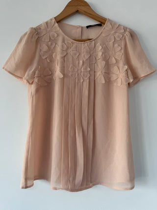 Oasis Floral Light Pink Blouse, preloved