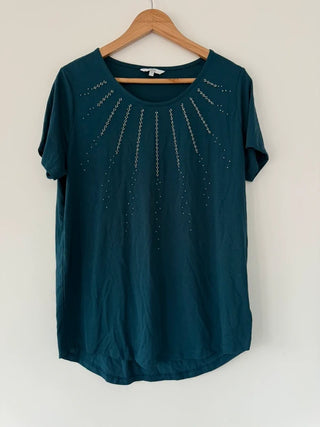 Next Dark Green Diamnte Top, preloved