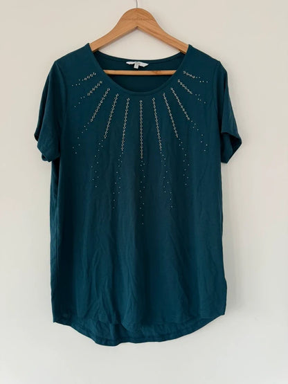 Next Dark Green Diamnte Top, preloved
