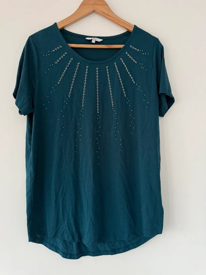 Next Dark Green Diamnte Top, photo 2 of 3